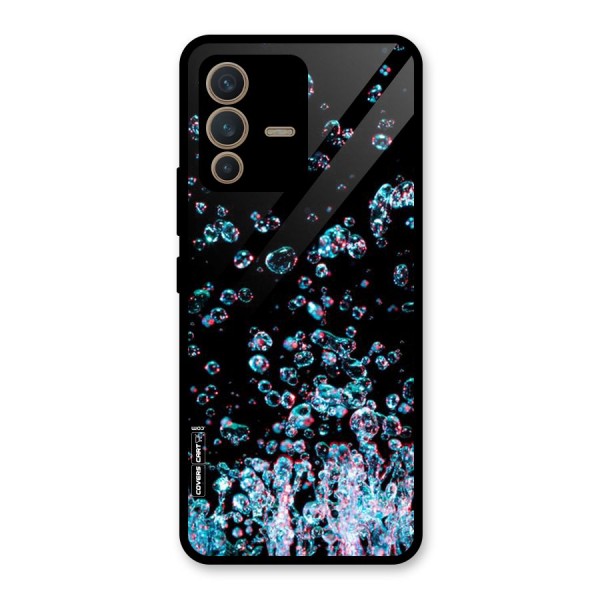 Water Droplets Glass Back Case for Vivo V23 5G