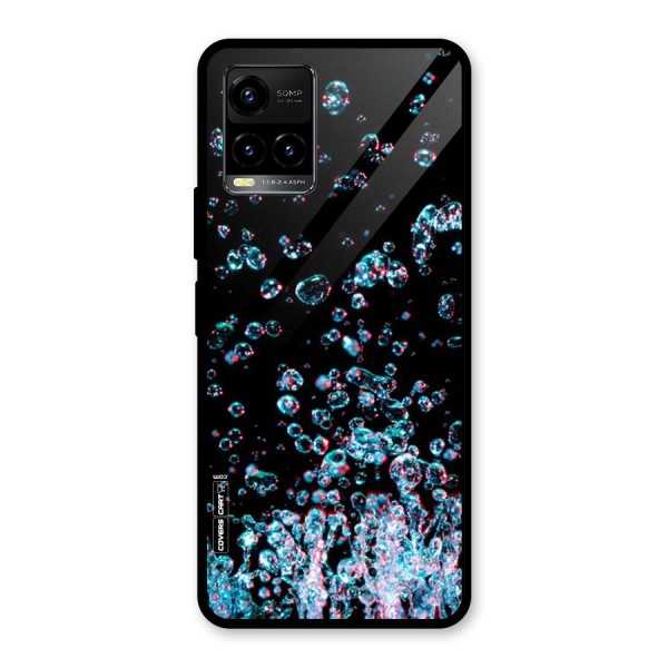 Water Droplets Glass Back Case for Vivo Y21 2021