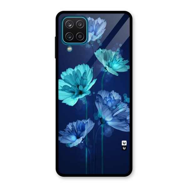 Water Flowers Glass Back Case for Galaxy A12