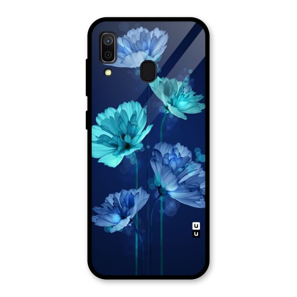 Water Flowers Glass Back Case for Galaxy A30