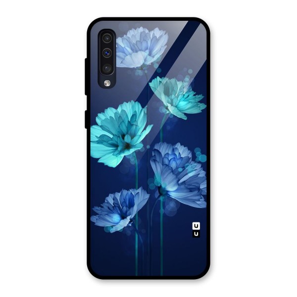 Water Flowers Glass Back Case for Galaxy A30s