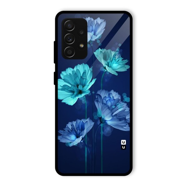 Water Flowers Glass Back Case for Galaxy A53 5G