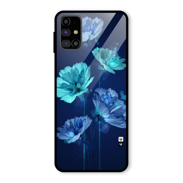 Water Flowers Glass Back Case for Galaxy M31s