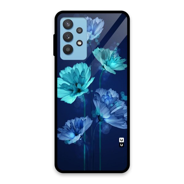 Water Flowers Glass Back Case for Galaxy M32 5G