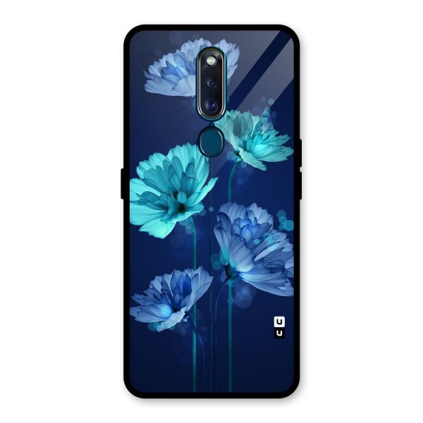 Water Flowers Glass Back Case for Oppo F11 Pro