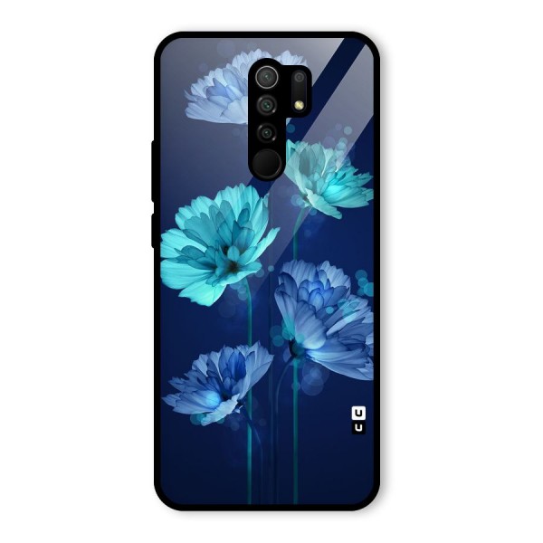 Water Flowers Glass Back Case for Redmi 9 Prime