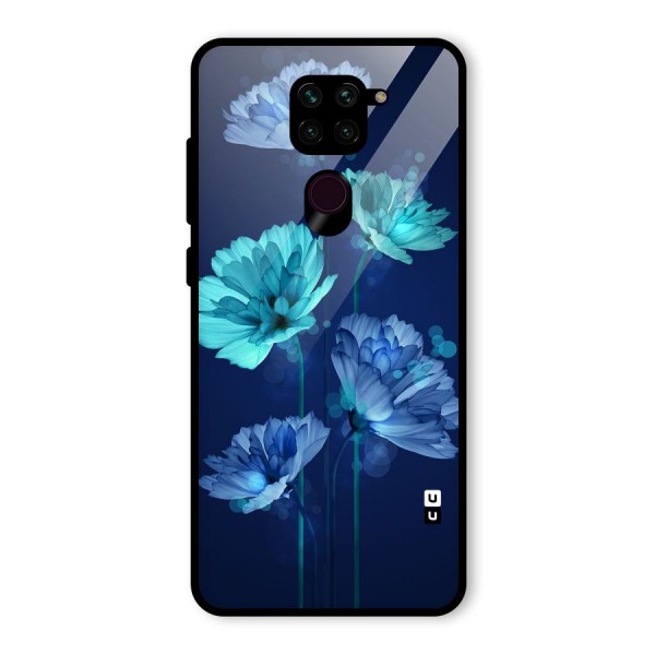 Water Flowers Glass Back Case for Redmi Note 9