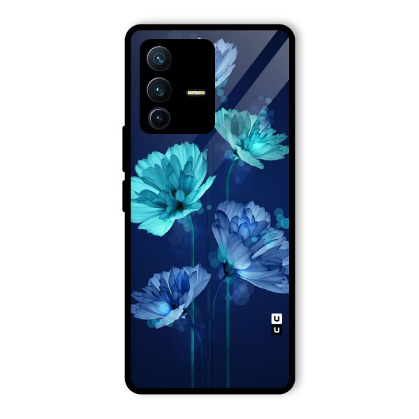 Water Flowers Glass Back Case for Vivo V23 Pro