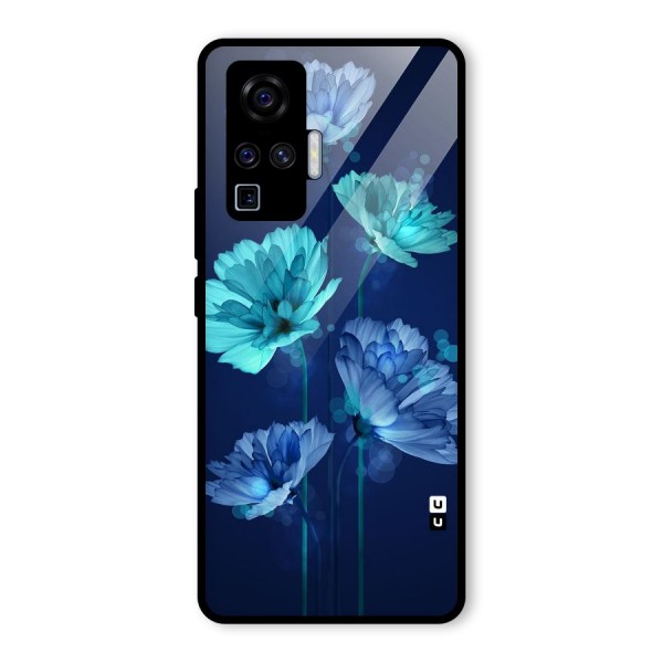 Water Flowers Glass Back Case for Vivo X50 Pro