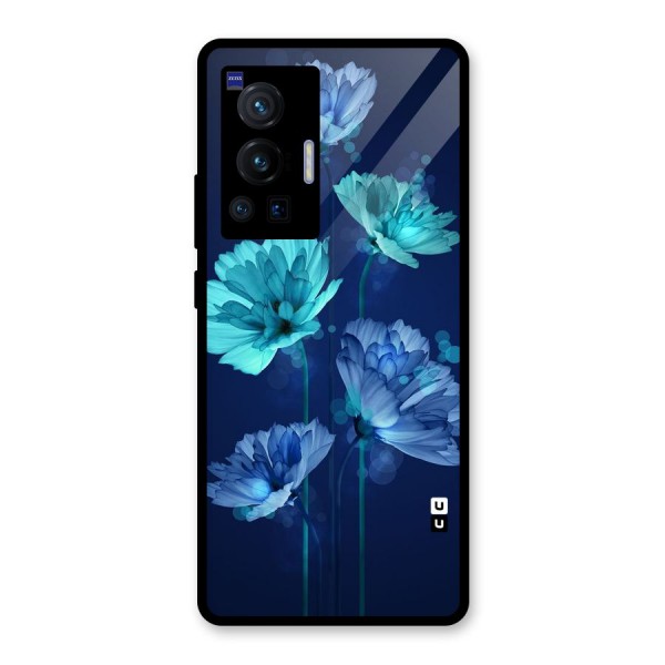 Water Flowers Glass Back Case for Vivo X70 Pro