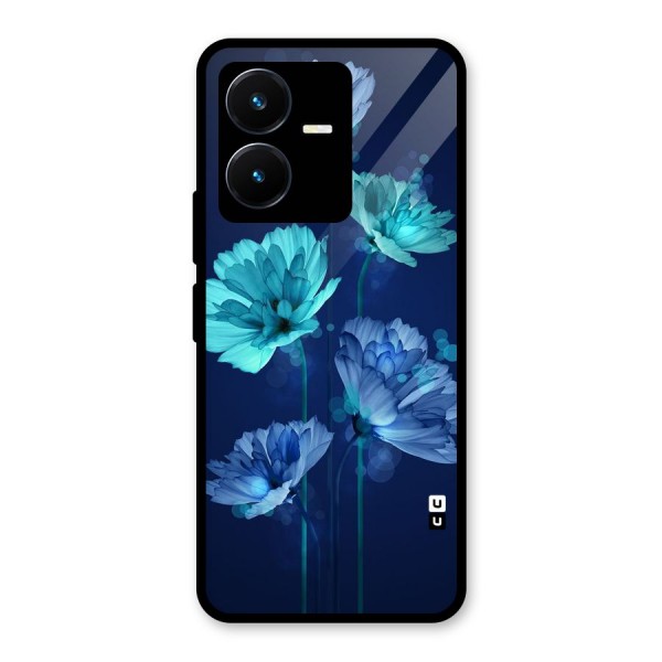 Water Flowers Glass Back Case for Vivo Y22