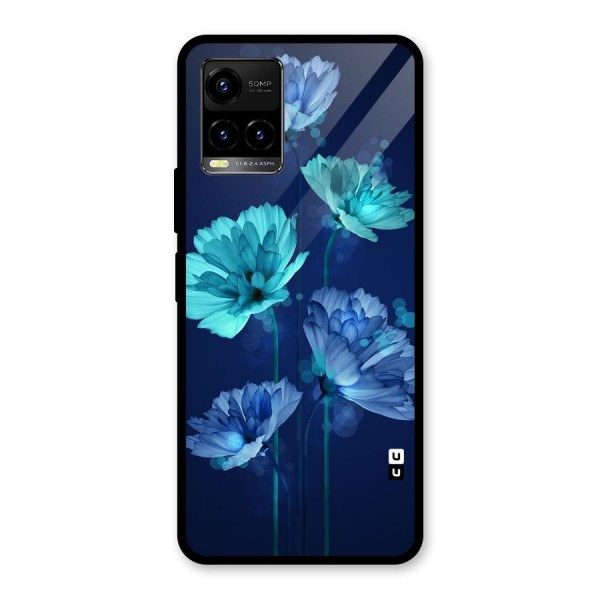 Water Flowers Glass Back Case for Vivo Y33s