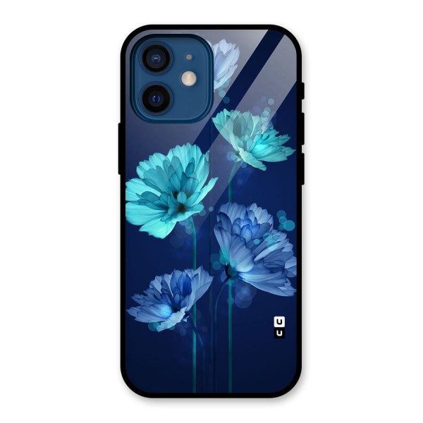 Water Flowers Glass Back Case for iPhone 12 Mini