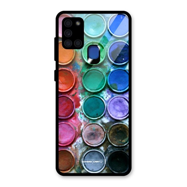 Water Paint Box Glass Back Case for Galaxy A21s