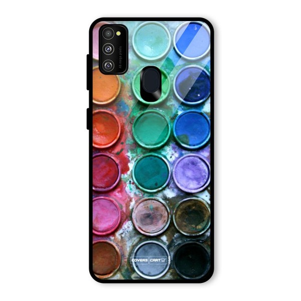 Water Paint Box Glass Back Case for Galaxy M21