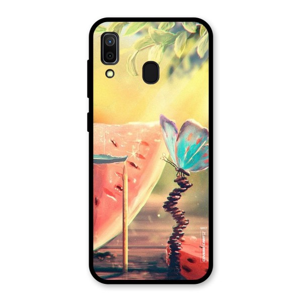 Watermelon Butterfly Glass Back Case for Galaxy A30