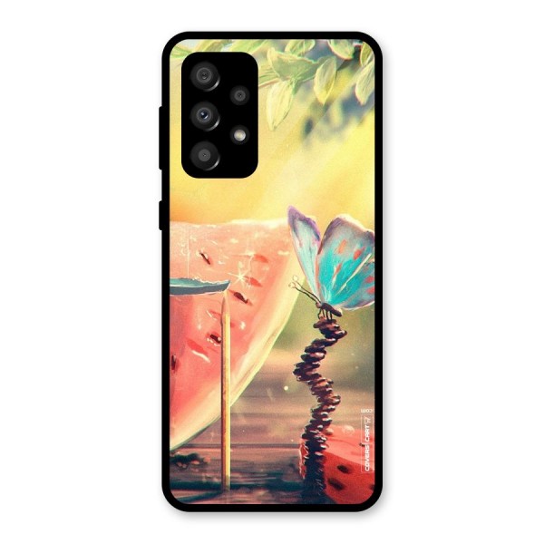 Watermelon Butterfly Glass Back Case for Galaxy A32