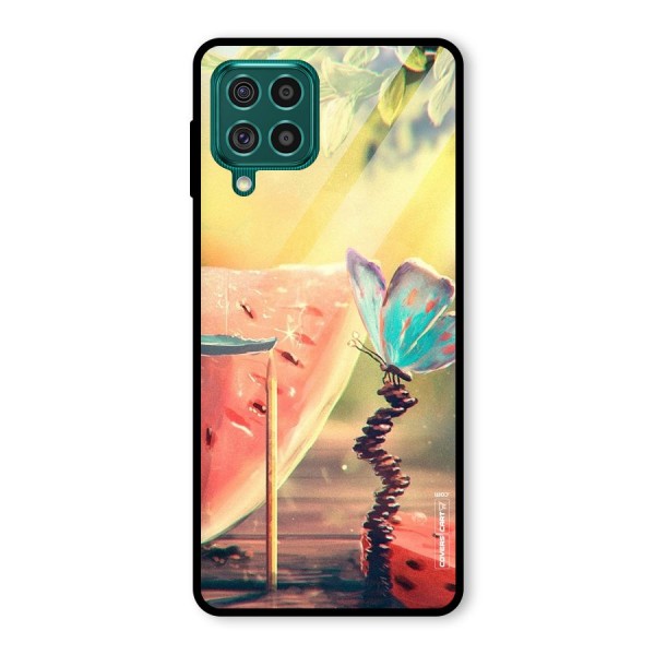 Watermelon Butterfly Glass Back Case for Galaxy F62