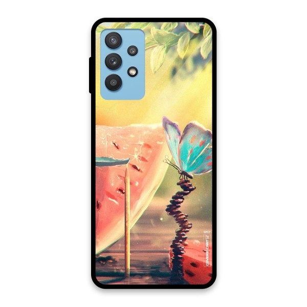 Watermelon Butterfly Glass Back Case for Galaxy M32 5G