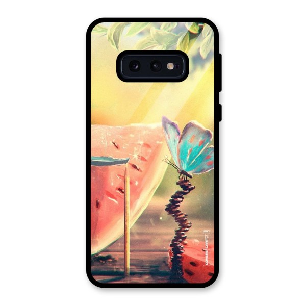 Watermelon Butterfly Glass Back Case for Galaxy S10e