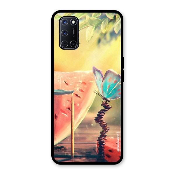 Watermelon Butterfly Glass Back Case for Oppo A52