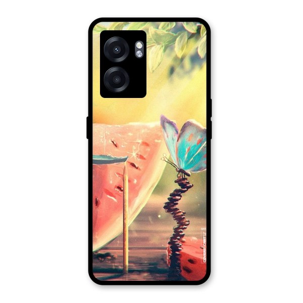 Watermelon Butterfly Glass Back Case for Oppo K10 (5G)