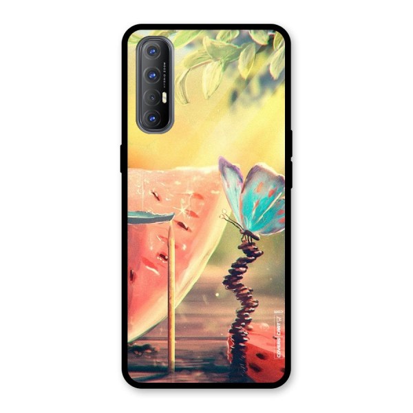 Watermelon Butterfly Glass Back Case for Oppo Reno3 Pro