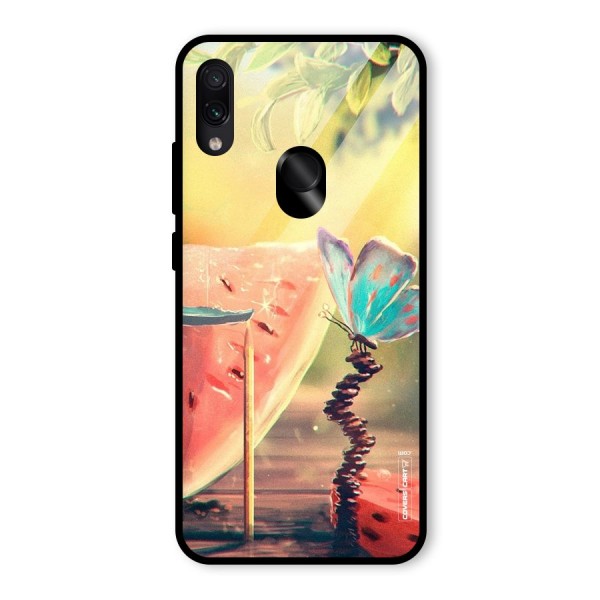 Watermelon Butterfly Glass Back Case for Redmi Note 7