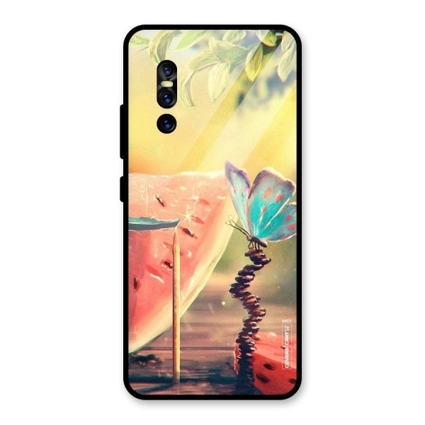 Watermelon Butterfly Glass Back Case for Vivo V15 Pro