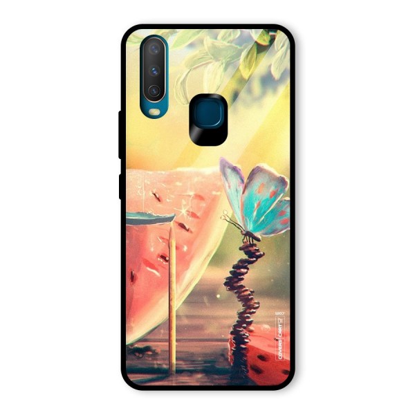 Watermelon Butterfly Glass Back Case for Vivo Y12