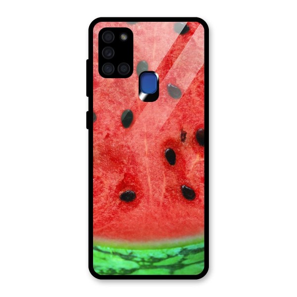 Watermelon Design Glass Back Case for Galaxy A21s