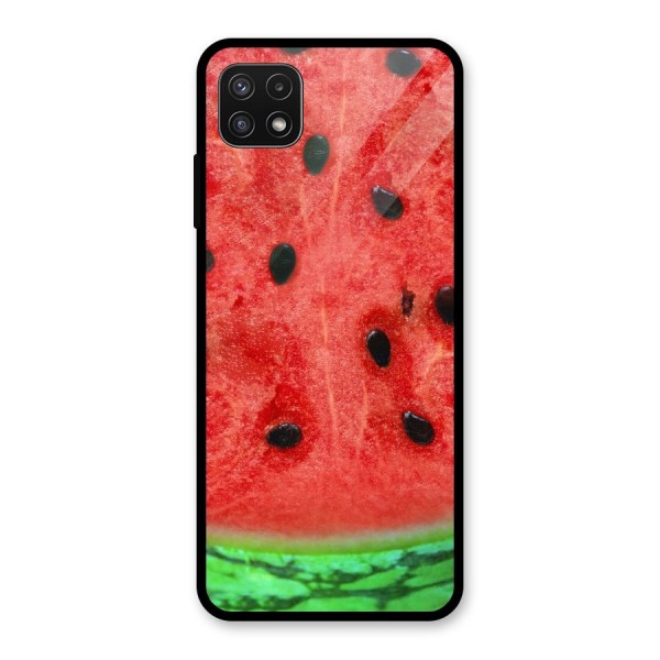 Watermelon Design Glass Back Case for Galaxy A22 5G