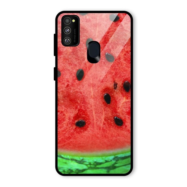 Watermelon Design Glass Back Case for Galaxy M21