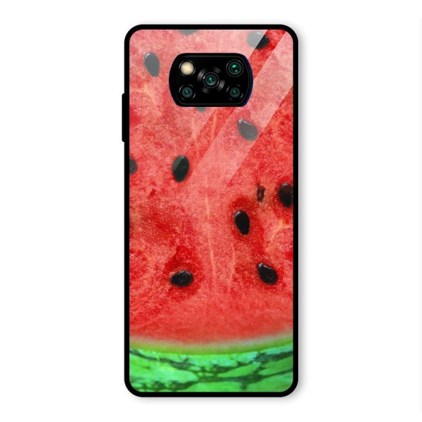 Watermelon Design Glass Back Case for Poco X3 Pro