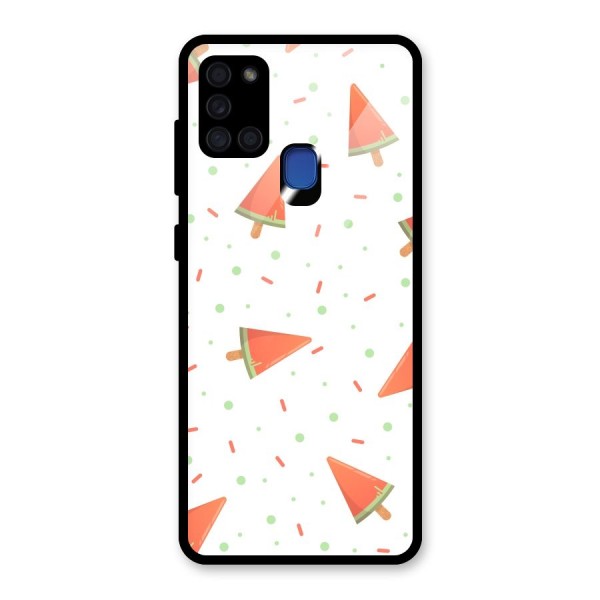 Watermelon Ice Creams Glass Back Case for Galaxy A21s