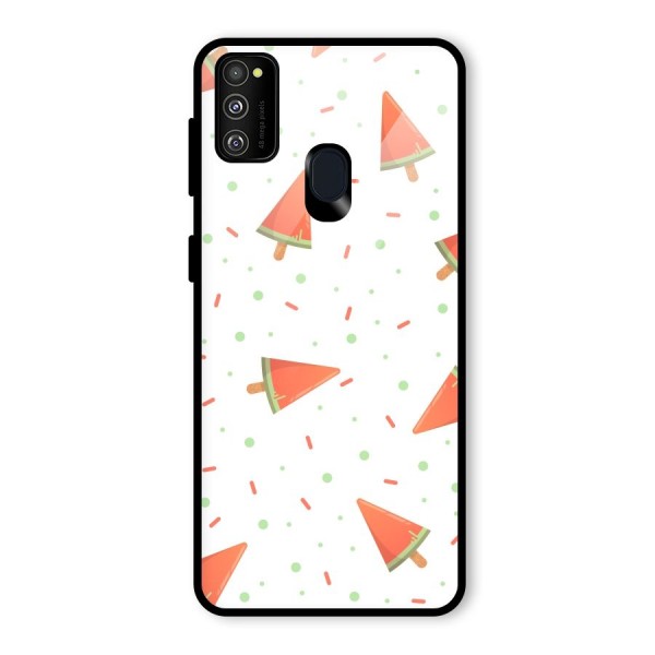 Watermelon Ice Creams Glass Back Case for Galaxy M21