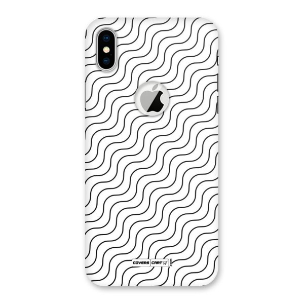 Wavy Pattern Back Case for iPhone XS Logo Cut