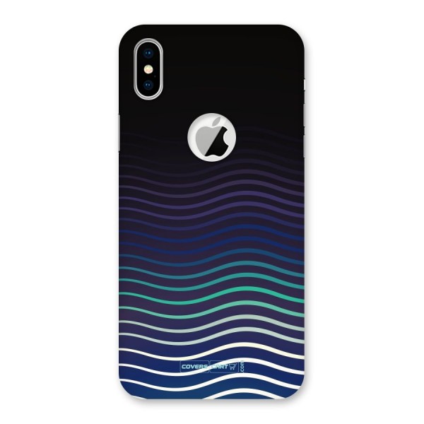 Wavy Stripes Back Case for iPhone XS Logo Cut