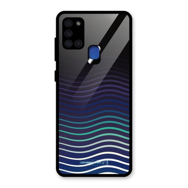 Wavy Stripes Glass Back Case for Galaxy A21s