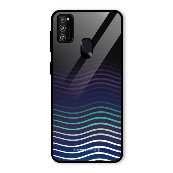 Wavy Stripes Glass Back Case for Galaxy M21