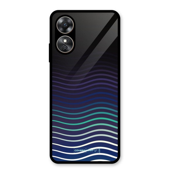 Wavy Stripes Glass Back Case for Oppo A17