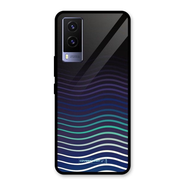 Wavy Stripes Glass Back Case for Vivo V21e 5G