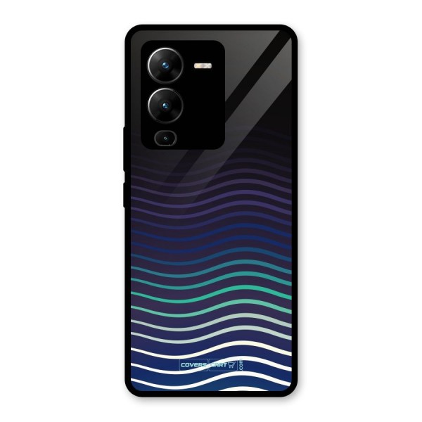 Wavy Stripes Glass Back Case for Vivo V25 Pro