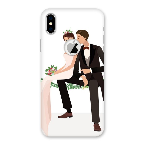 Wedding Couple Back Case for iPhone XS Logo Cut