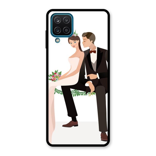 Wedding Couple Glass Back Case for Galaxy A12