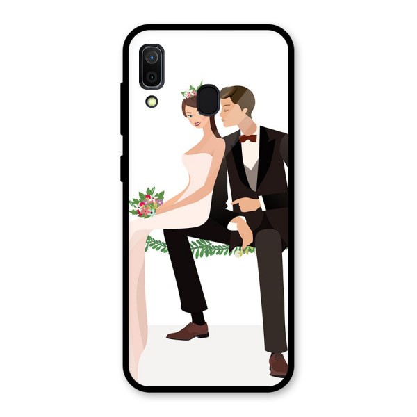 Wedding Couple Glass Back Case for Galaxy A30