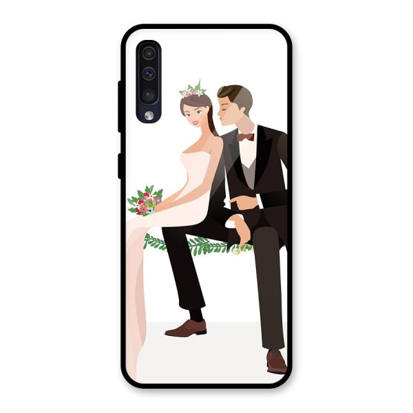 Wedding Couple Glass Back Case for Galaxy A50s