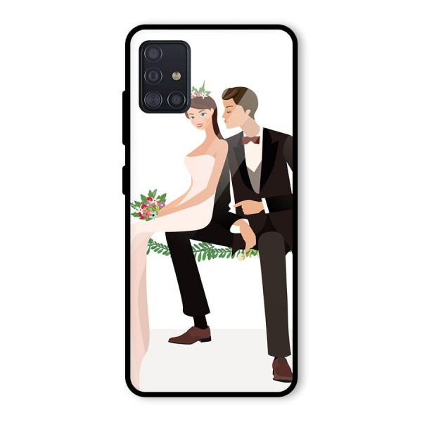 Wedding Couple Glass Back Case for Galaxy A51