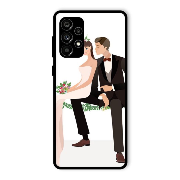 Wedding Couple Glass Back Case for Galaxy A73 5G