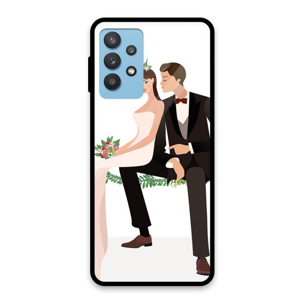 Wedding Couple Glass Back Case for Galaxy M32 5G